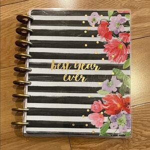 Happy Planner Floral Striped with Gold Accents